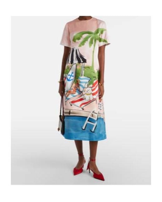 Leo White Caroline Cotton And Silk Midi Dress