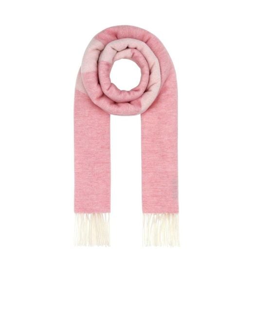 A.P.C. Pink Logo Detailed Fringed Scarf for men