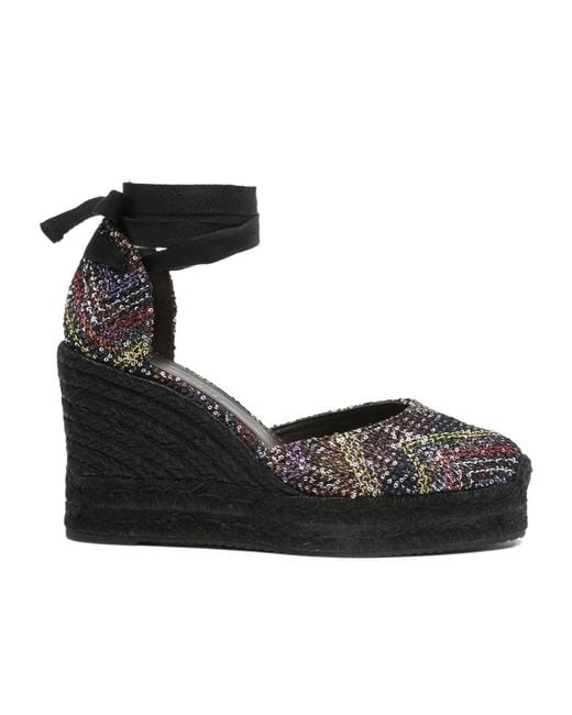 Missoni Black Sequin-Embellished Heeled Espadrilles