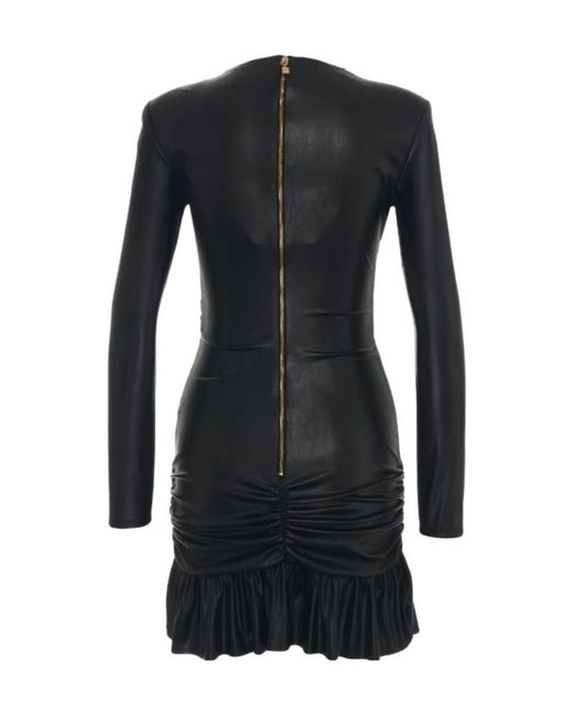 Elisabetta Franchi Black V-Neck Knotted Dress