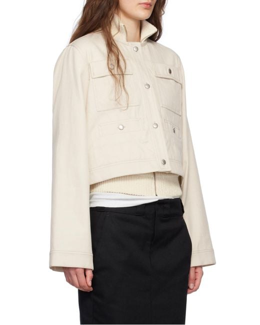 Moncler Natural Crewneck Cropped Blend Jacket