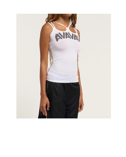 AVAVAV White Tova Logo-Print Multi-Strap Top