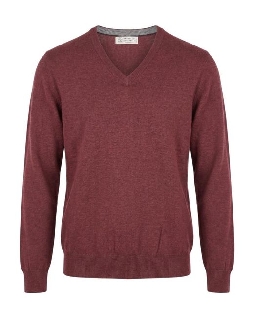 Brunello Cucinelli Purple Cashmere Sweater for men