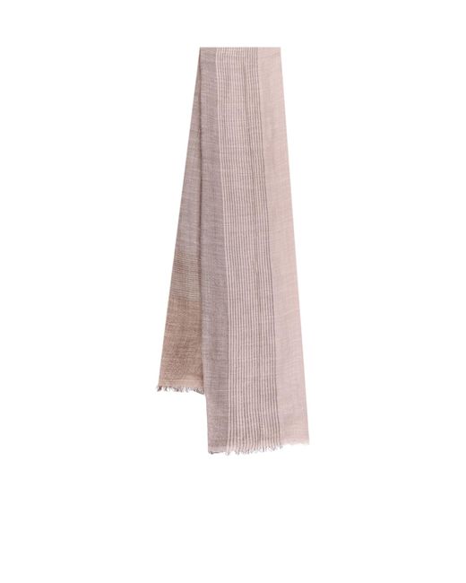 Brunello Cucinelli Pink Frayed Edge Scarf for men