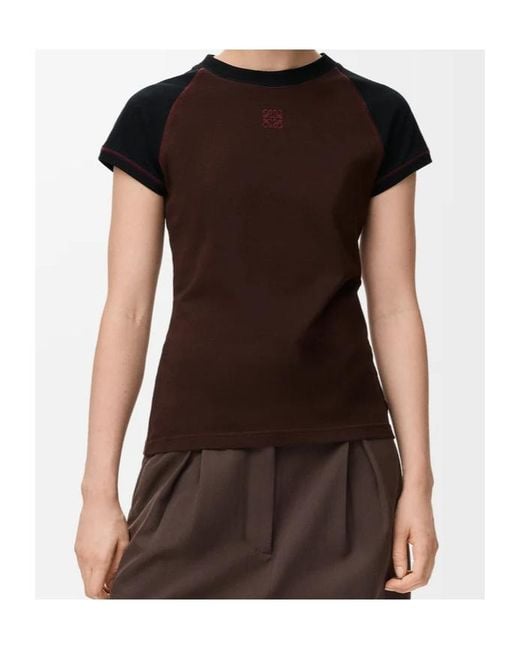 Loewe Brown Logo Cotton T-Shirt