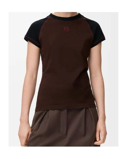 Loewe Brown Logo Cotton T-Shirt