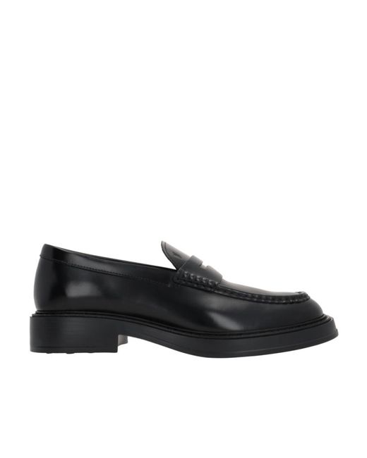 Tod's Black Almond Toe Penny Loafers for men