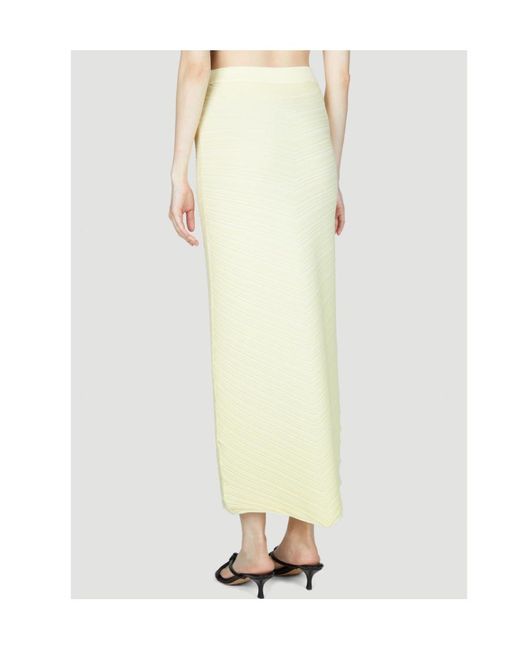 Bottega Veneta White Rib Midi Skirt