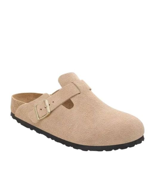Birkenstock Brown Boston Buckle Suede Sandals for men