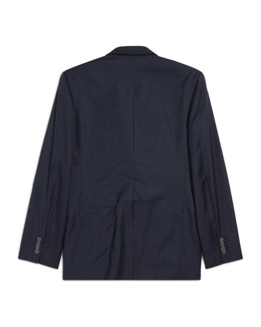 Balenciaga Blue Striped Button-Up Blazer for men