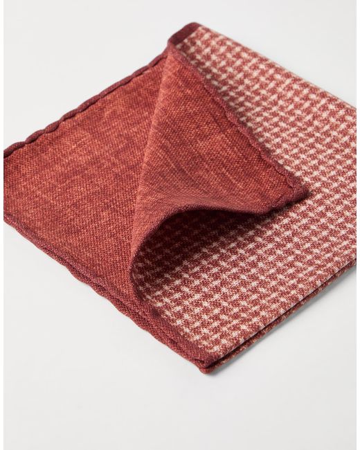 Brunello Cucinelli Red Silk Pocket Square for men