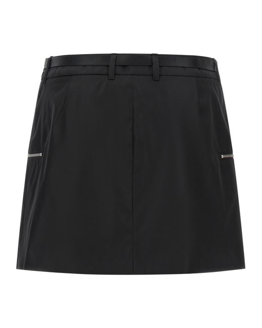 Prada Black Belted Mini Skirt