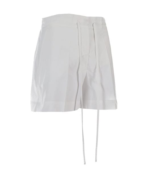 P.A.R.O.S.H. White Drawstring Shorts