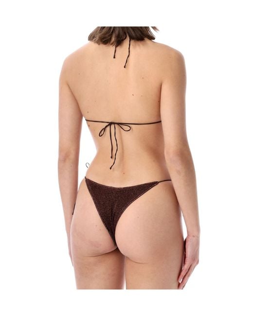 Oseree Pink Oséree Glitter Detailed Triangle Bikini Set