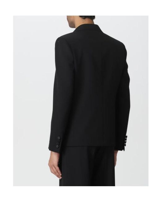 Saint Laurent Black Double-Breasted Wool Blazer for men