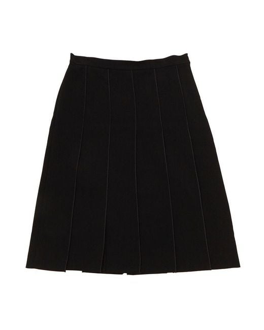 Max Mara Black Pleated Midi Skirt