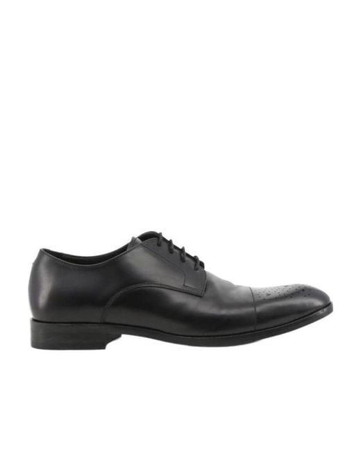 Emporio Armani Black Lace-Up Business Dress Shoes for men