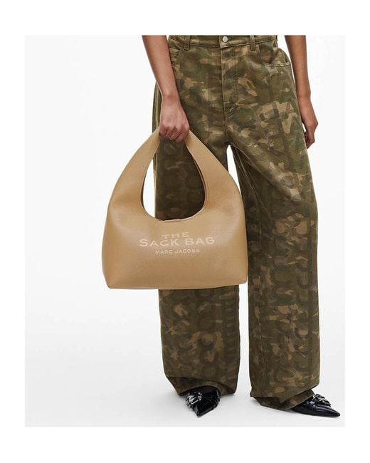 Marc Jacobs Natural The Sack Logo Detailed Shoulder Bag