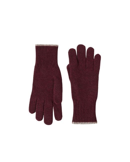 Brunello Cucinelli Purple Cashmere-Knit Gloves for men