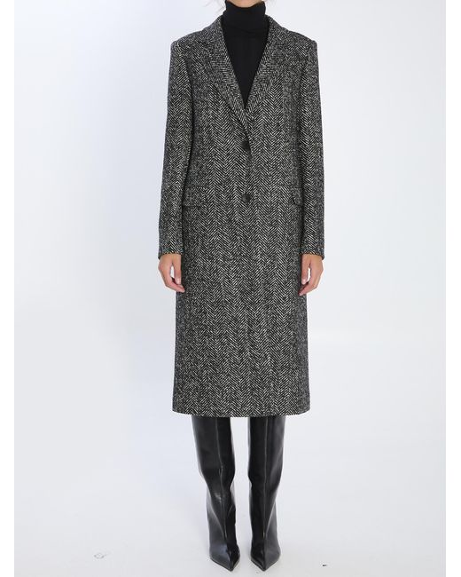 Tagliatore Black Single-Breasted Long Coat