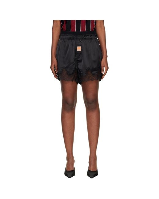 Martine Rose Black Lace-Trim Shorts