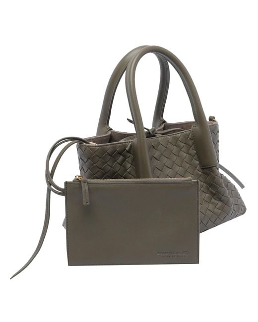 Bottega Veneta Gray Small Pinacoteca Shoulder Bag