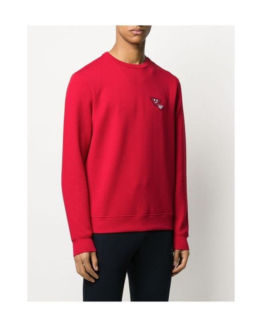 Emporio Armani Red Logo Patch Sweater for men
