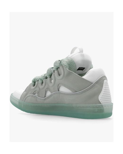 Lanvin Green Curb Lace-Up Sneakers for men