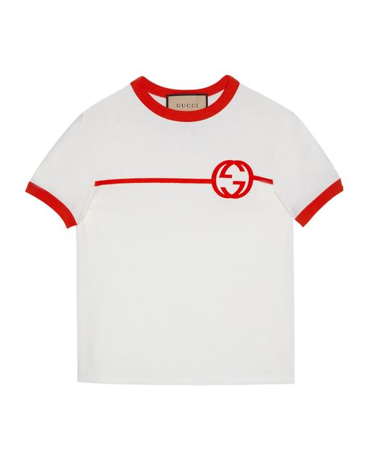 Gucci White Printed T-Shirt With Round Neck