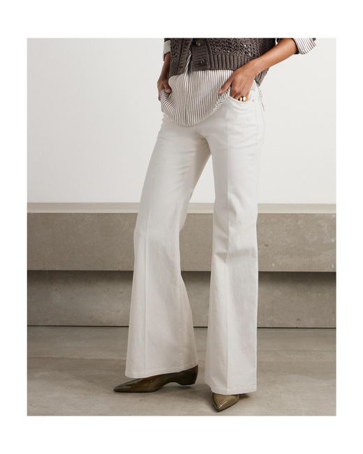 Brunello Cucinelli White Flared Trousers