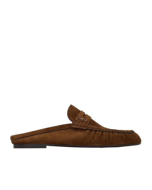 Saint Laurent Brown Le Loafer Slip-On Mules