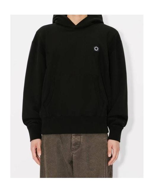 KENZO Black Boke Flower 2.0 Embroidered Hoodie for men