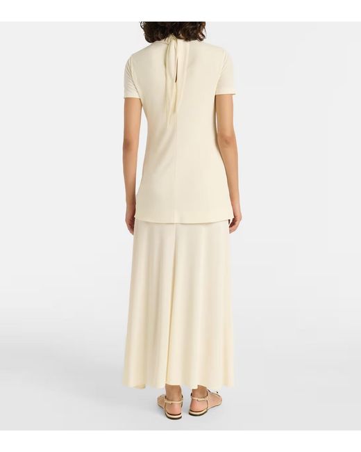 Jil Sander White Layered Crêpe Maxi Dress