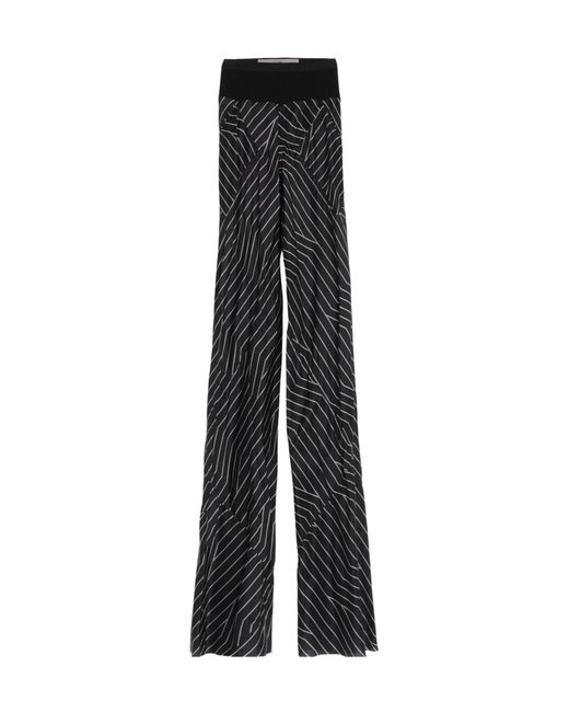 Rick Owens Black Two-Tone Striped Knitted Casual Pants