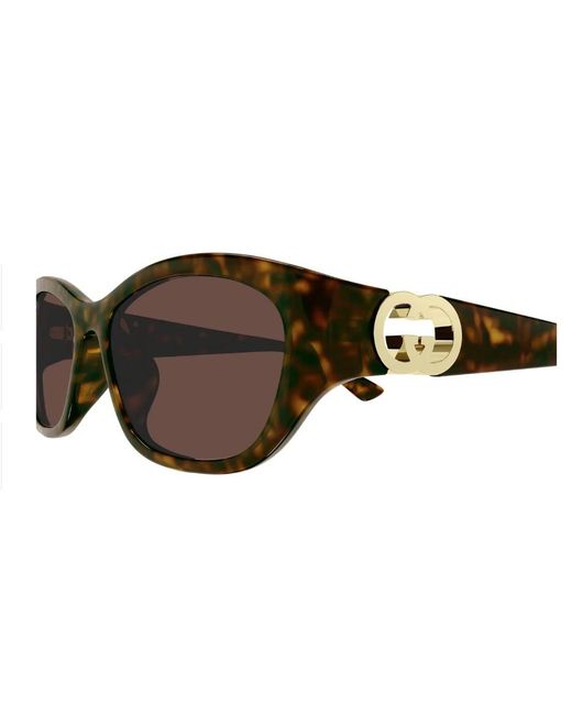 Gucci Brown Eyewear Round-Frame Sunglasses