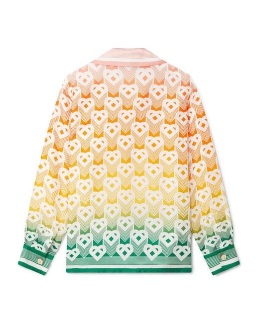 Casablanca Yellow Gradient Heart Monogram Shirt for men