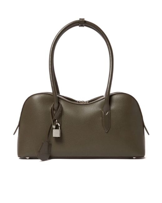 Stella McCartney Brown Stella Ryder Lock Plaque Shoulder Bag