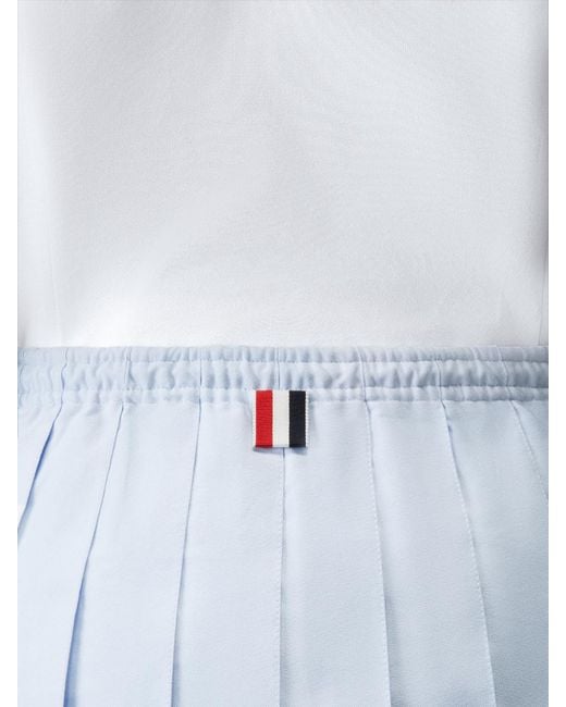 Thom Browne Blue Drawstring Pleated Mini Skirt