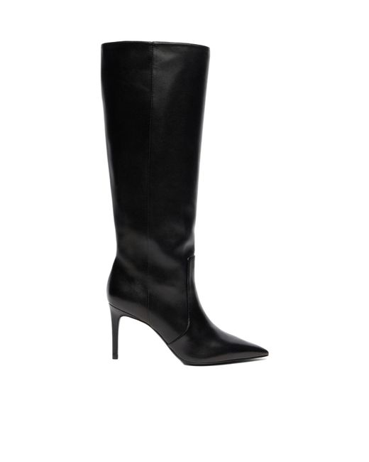 Stuart Weitzman Black Pointed-Toe Boots