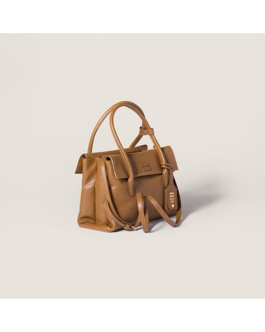 Miu Miu Brown Solitaire Logo-Detailed Tote Bag