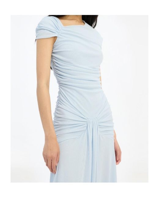 ROTATE BIRGER CHRISTENSEN Blue Ruffled Maxi Dress