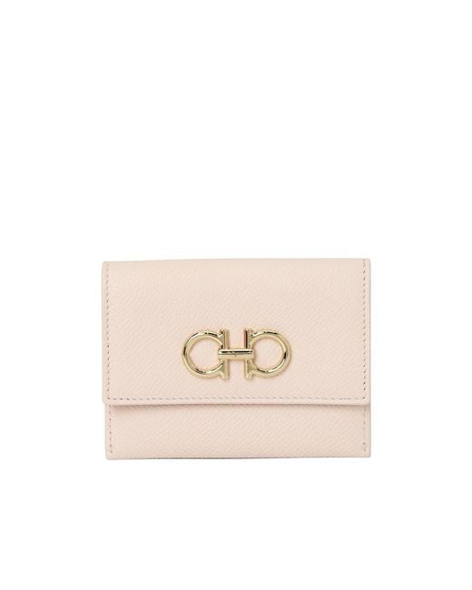 Ferragamo Natural Gancini Credit Card Holder