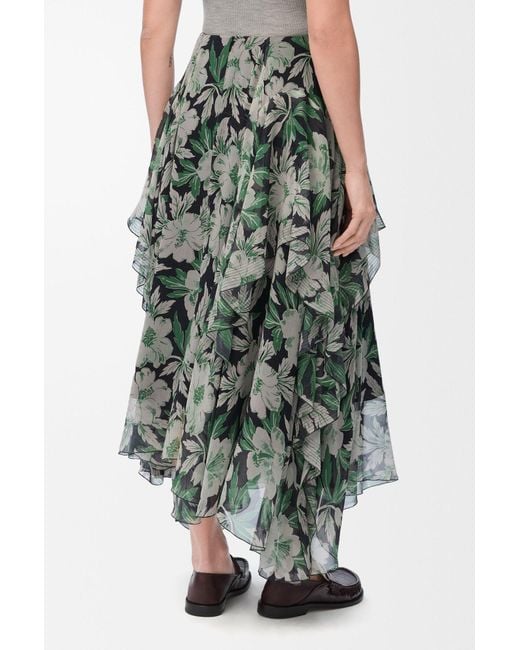 Loewe Green Floral Print Skirt