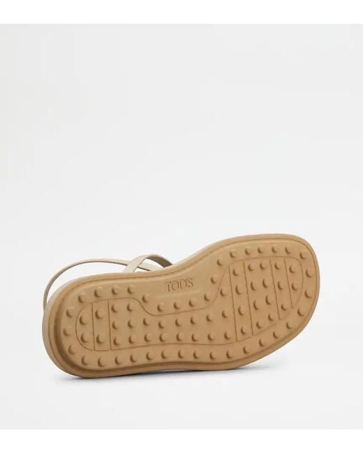 Tod's White Cross-Strap Flat Sandals