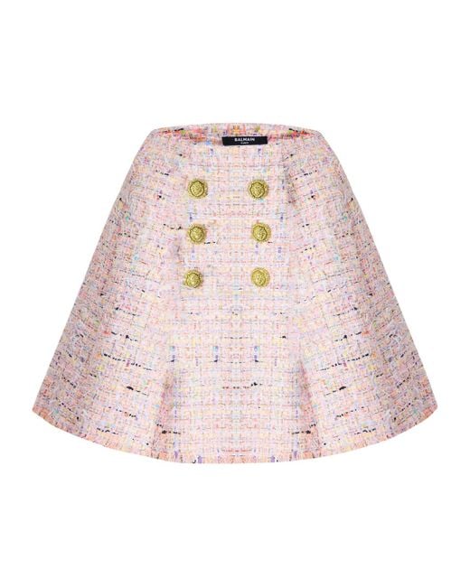 Balmain Pink A-Line Mini Skirt