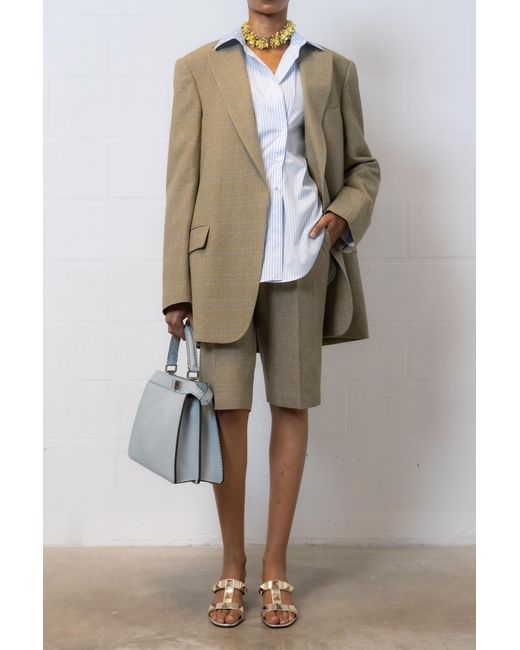 Dries Van Noten Gray Checked Bermuda Shorts