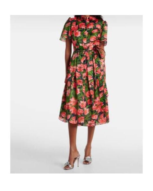 Carolina Herrera Multicolor Floral Shirt Dress