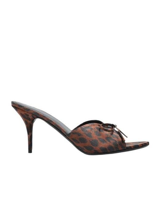 Balenciaga Brown Leopard Printed Knife Mules