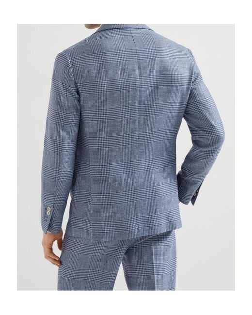 Brunello Cucinelli Blue Checked Jacket for men