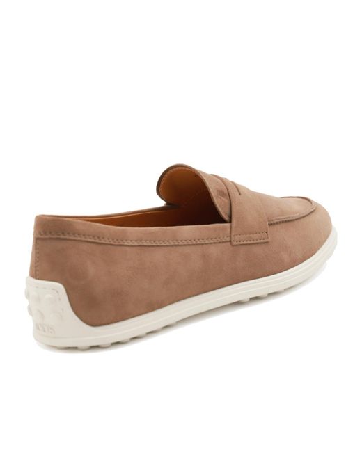Tod's Brown Round Toe Flat Shoes